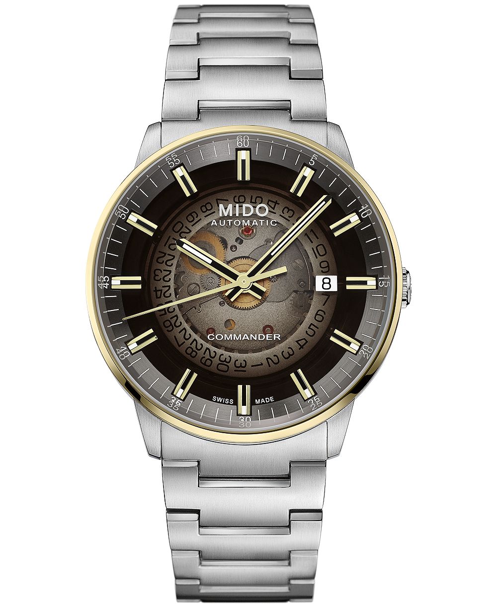 Mido Men's Swiss Automatic Commander Silver Stainless Steel Watch 40mm