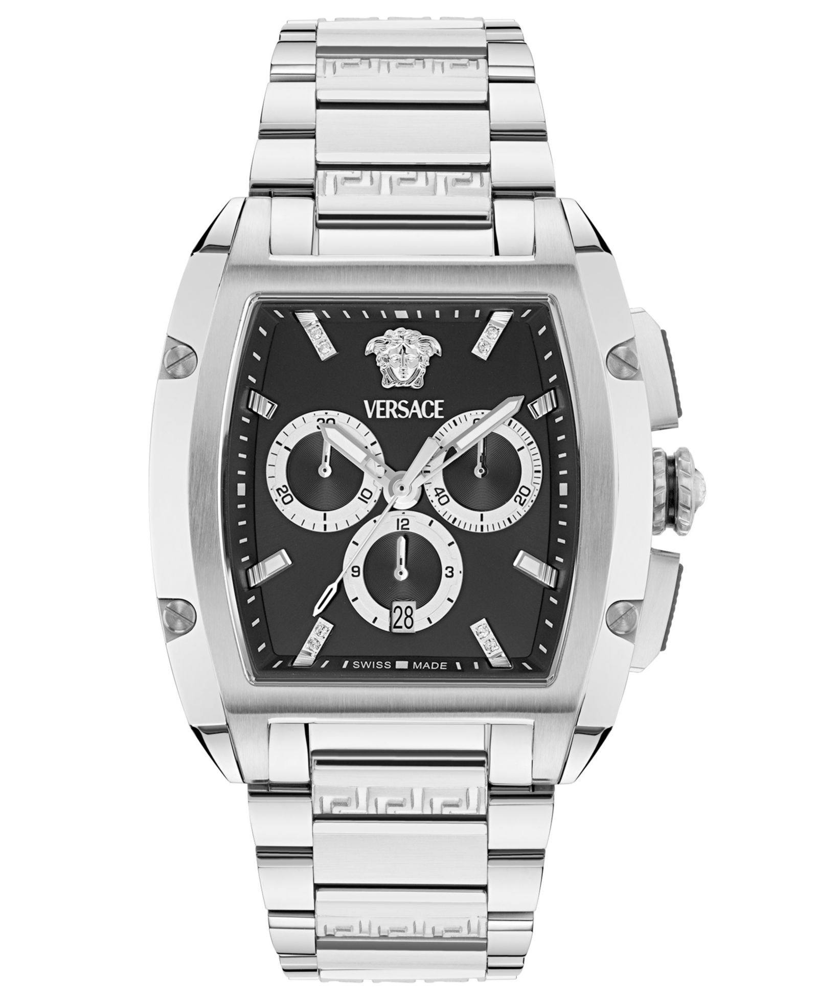 Versace Men's Dominus Silver Stainless Steel Bracelet Watch, 42X50mm