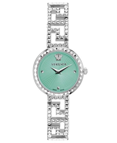 Versace Women's Greca Goddess Silver Stainless Steel Bracelet Watch, 28mm