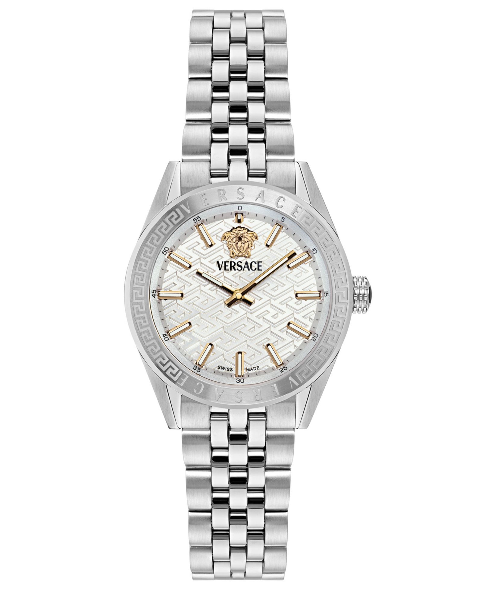 Versace Женские наручные часы V-Code Silver Stainless Steel, 36mm