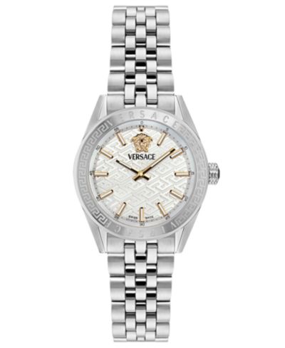 Versace Женские наручные часы V-Code Silver Stainless Steel, 36mm