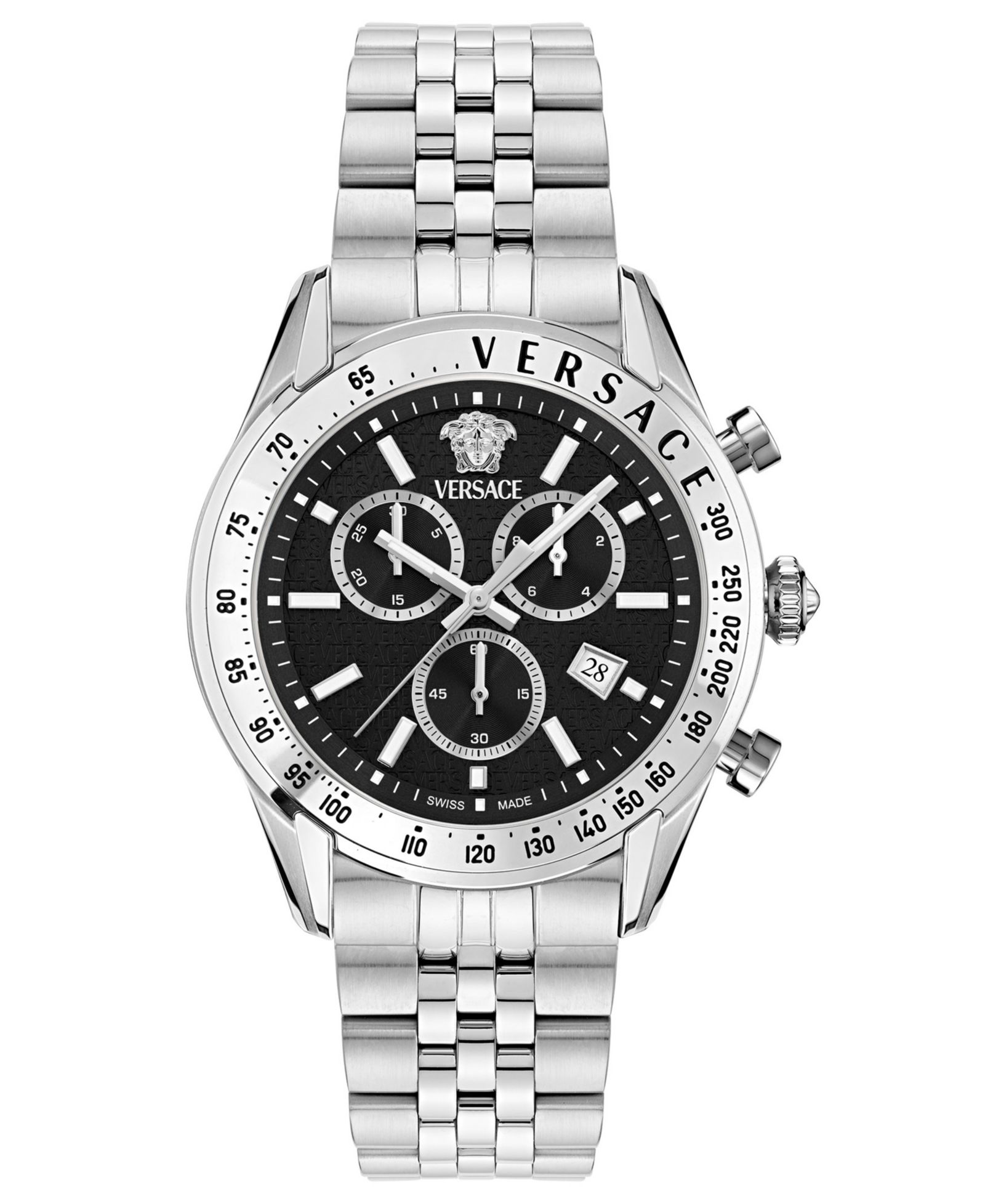 Мужские часы Versace Chrono Master Silver Stainless Steel Bracelet, 44mm