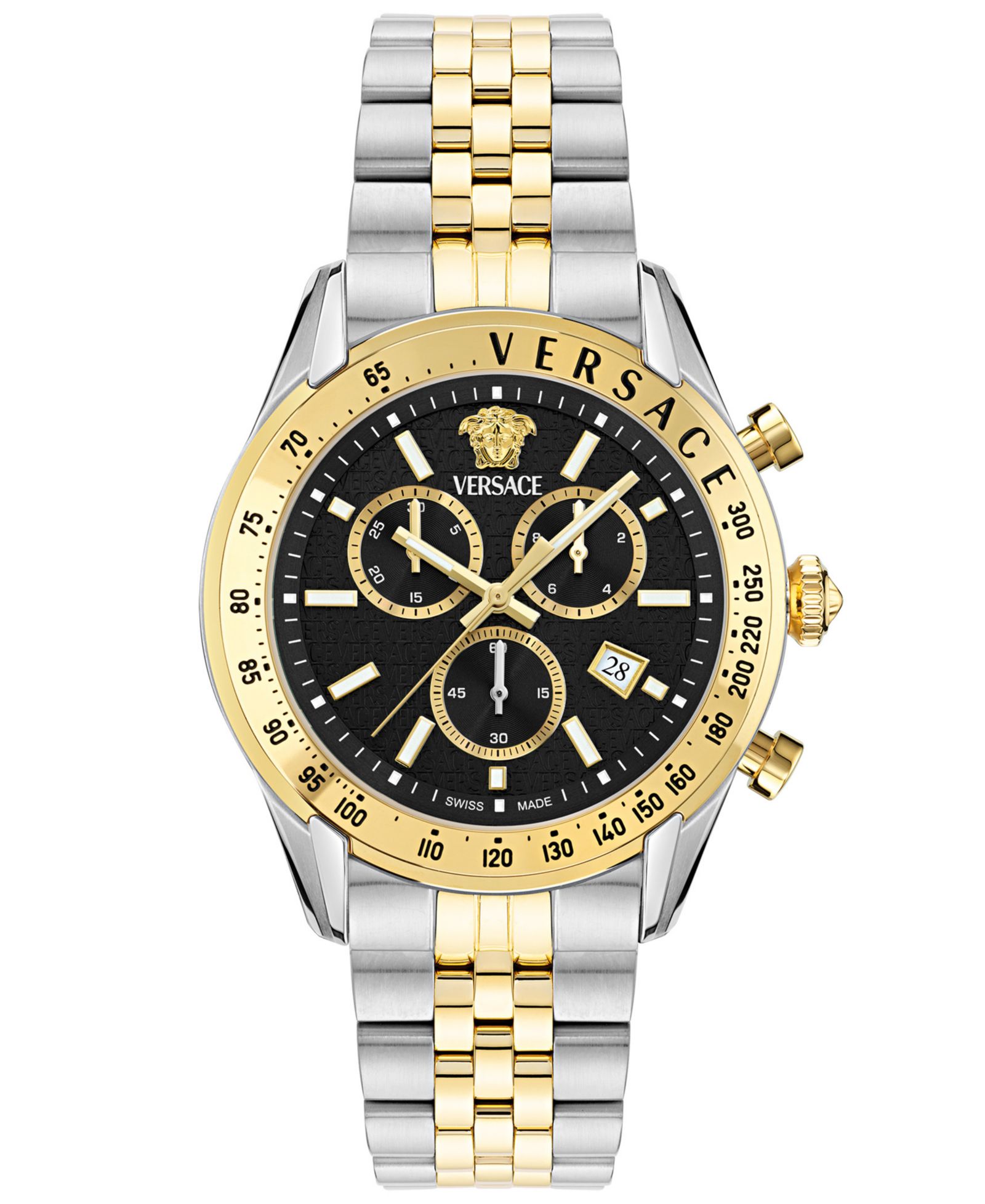 Versace Men's Chrono Master Two-Tone Stainless Steel Bracelet Watch, 44mm