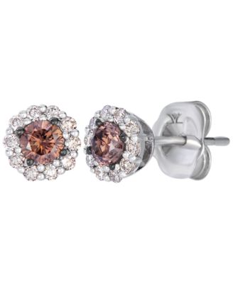 Серьги-гвоздики Le Vian с бриллиантами Nude Diamond (0.30 ct. t.w.) и Chocolate Diamond (0.18 ct. t.w.) в золоте 14k Vanilla Gold