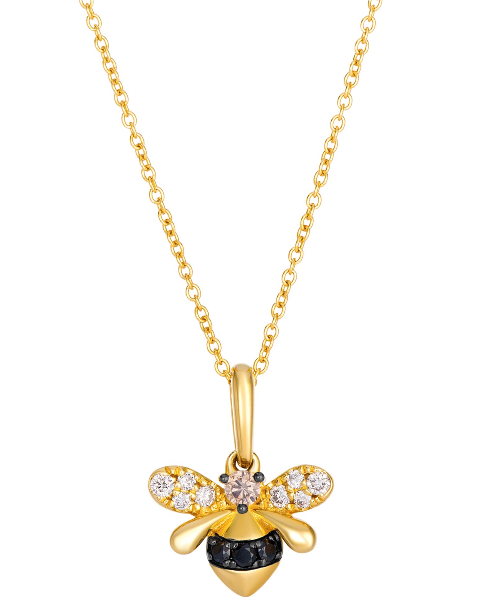 Подвеска-ожерелье Le Vian Bee в 14k Honey Gold с бриллиантами Chocolate, Nude и Blackberry