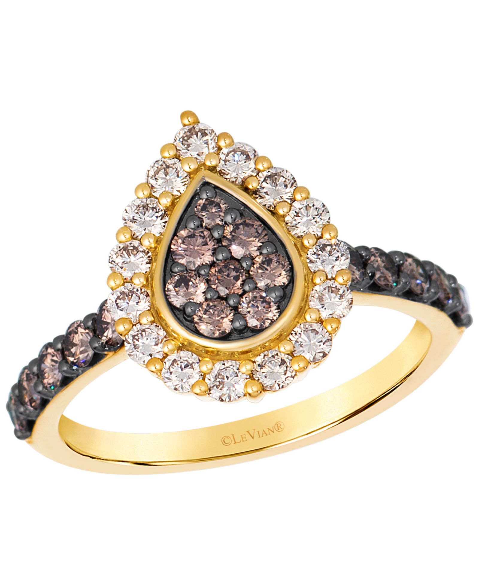 Le Vian кольцо с бриллиантами Chocolate и Nude в 14k Honey Gold