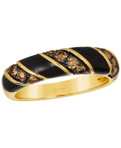 Le Vian кольцо с эмалью и шоколадным бриллиантом (0.38 ct. t.w.) в 14k Honey Gold
