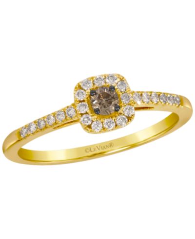 Le Vian кольцо с шоколадным и нюдовым бриллиантом 14k Honey Gold