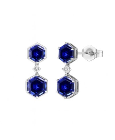 Серьги Macy's Amethyst 3.5 ct. t.w. и Lab-Grown White Sapphire 0.06 ct. t.w. в серебре Sterling Silver