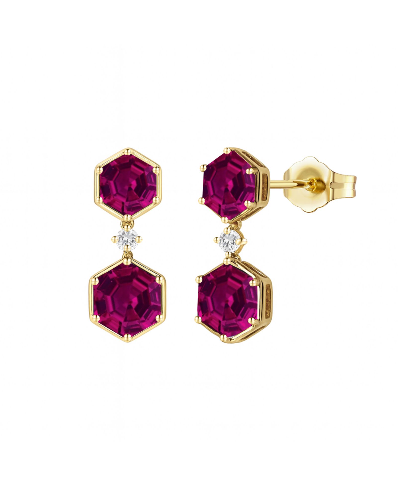 Серьги Macy's Amethyst 3.5 ct. t.w. и Lab-Grown White Sapphire 0.06 ct. t.w. в серебре Sterling Silver