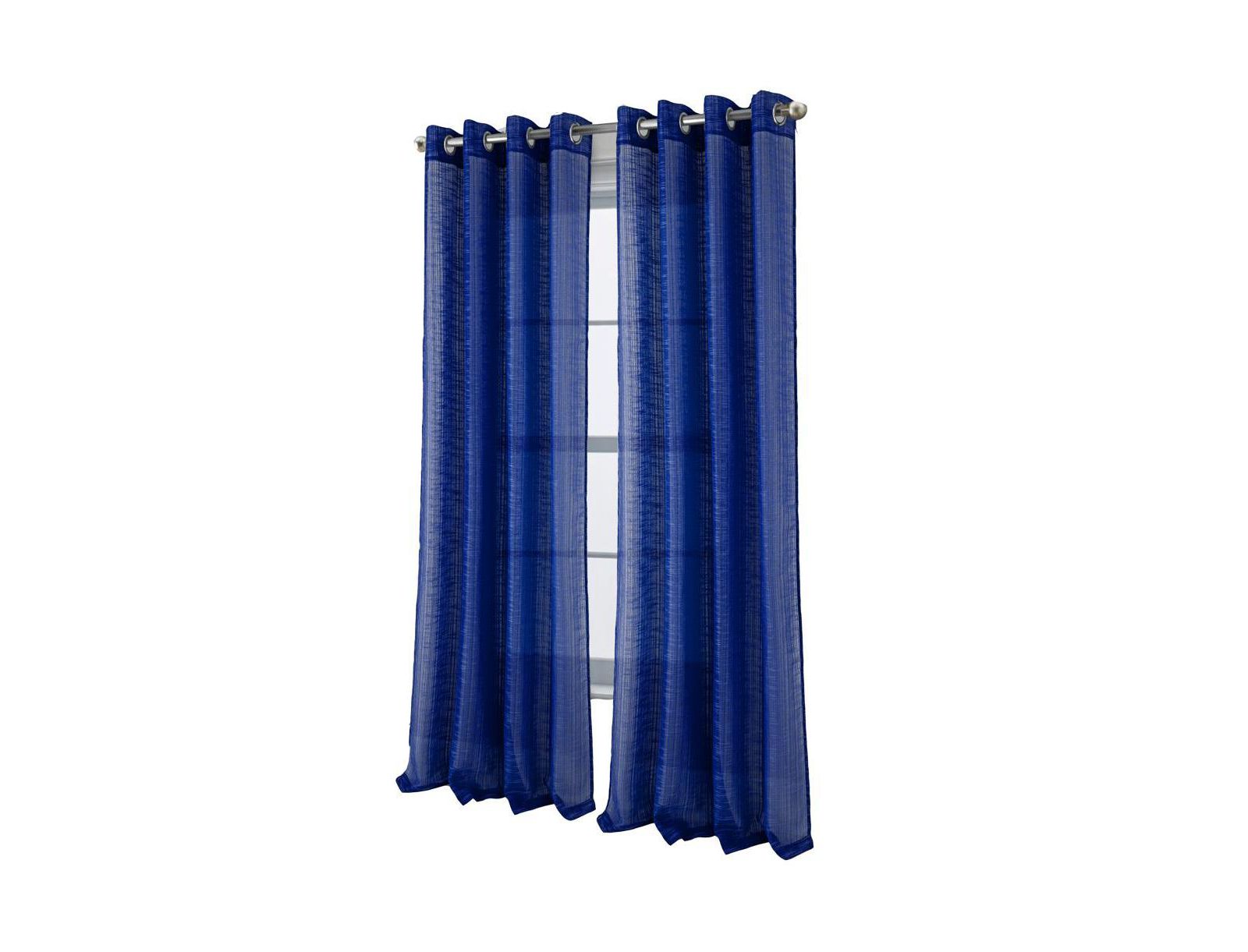 RT Designers Collection Dexter Linen Texture Grommet Sheer Light Filtering Window Curtain Panel 54" x 90" Navy