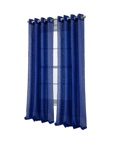 Штора RT Designers Collection Dexter Linen Texture Grommet Sheer Light Filtering 54" x 90" Navy