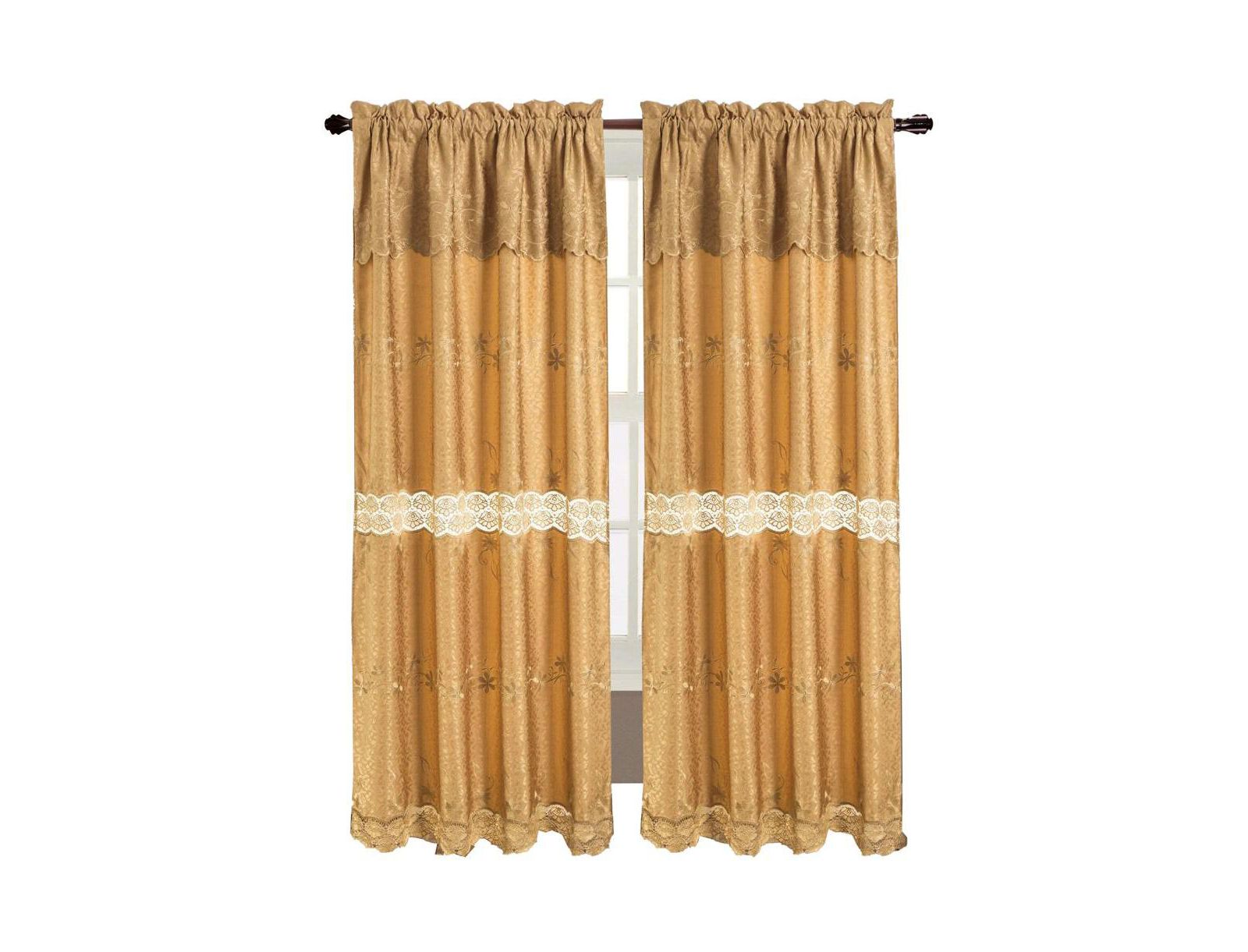 RT Designers Collection шторы Alisa Macrame, золотые, 54" x 84"