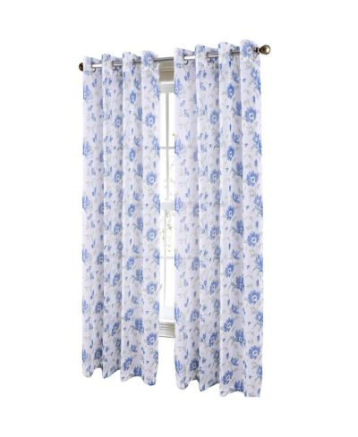 RT Designers Collection Meadow Metallic Sheer Printed Doily Curtain Panel