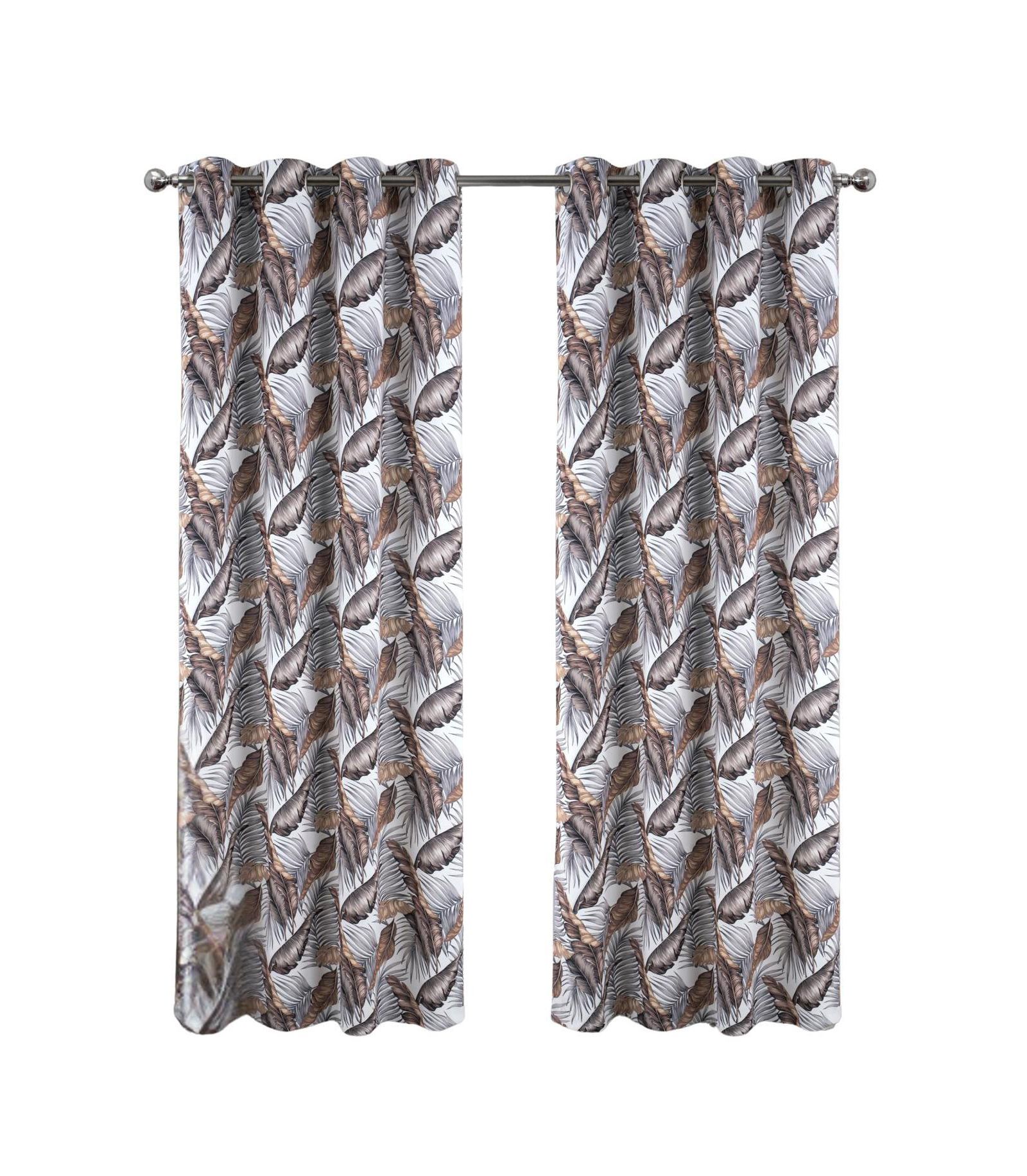 Декоративная портьера RT Designers Collection Brazil Printed Blackout Luxurious Grommet 54" x 90" Taupe