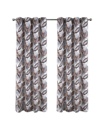 Декоративная портьера RT Designers Collection Brazil Printed Blackout Luxurious Grommet 54" x 90" Taupe