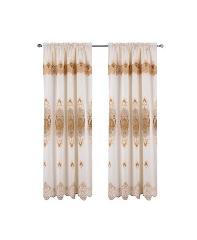 RT Designer Collection Betsy Macrame Rod Pocket Curtain Panel 52" x 84" Gold