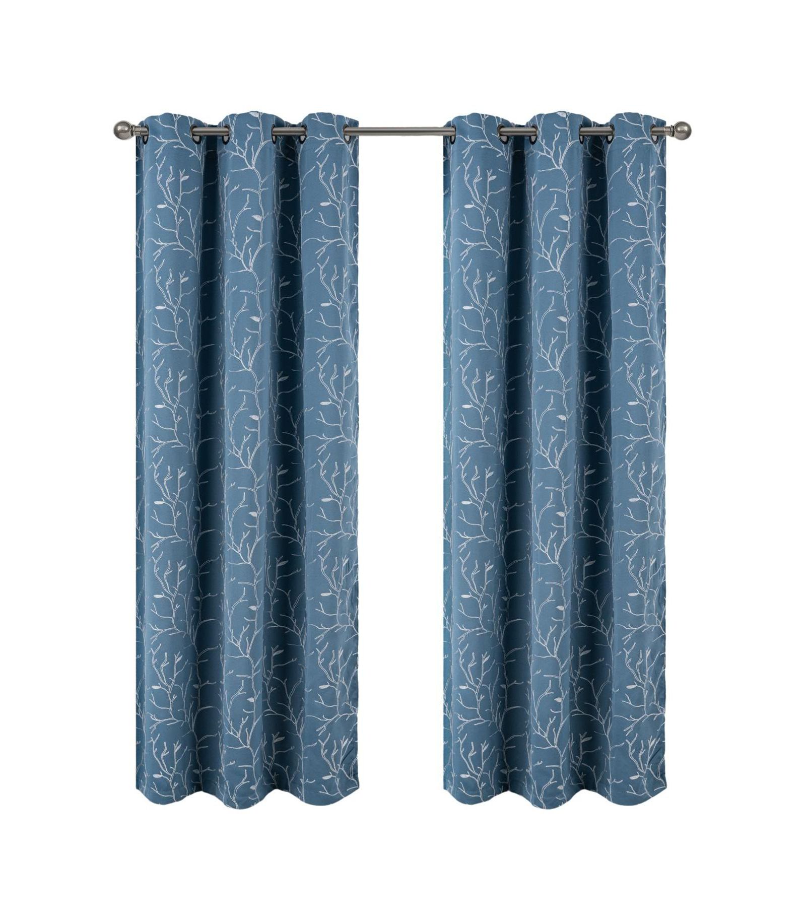 Декоративная портьера RT Designer Collection Luciana Embroidered Blackout Luxurious Grommet Curtain Panel Wedgwood
