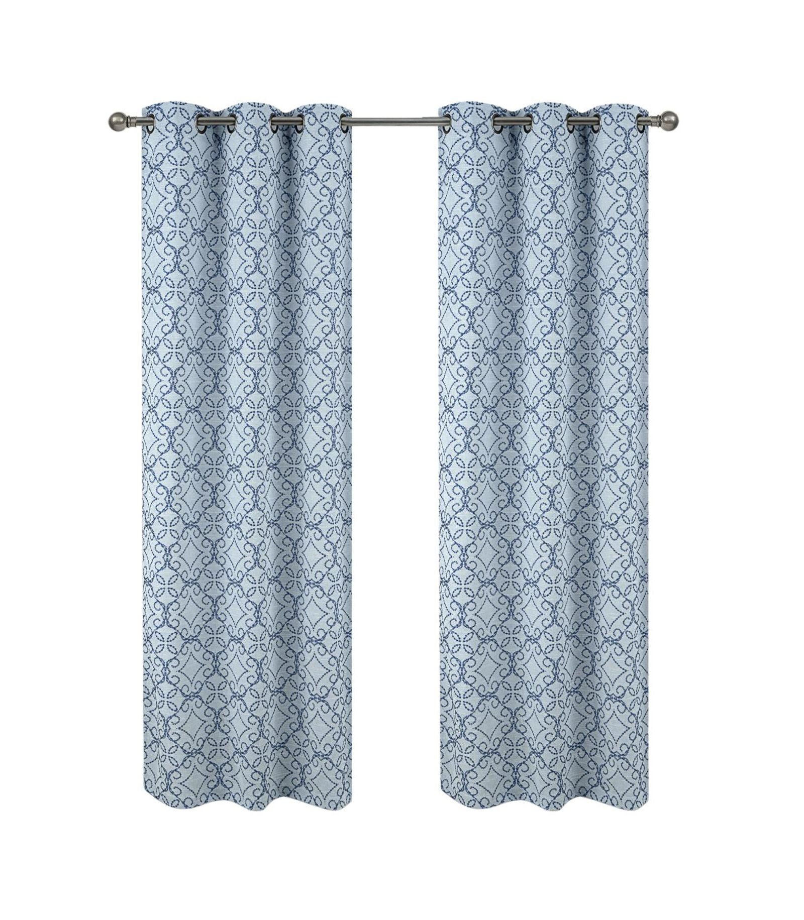 Штора RT Designer Collection Woodbridge Jacquard Grommet Blue 54" x 84"