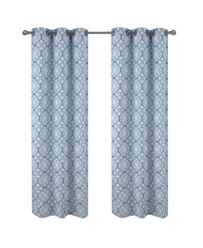 Штора RT Designer Collection Woodbridge Jacquard Grommet Blue 54" x 84"