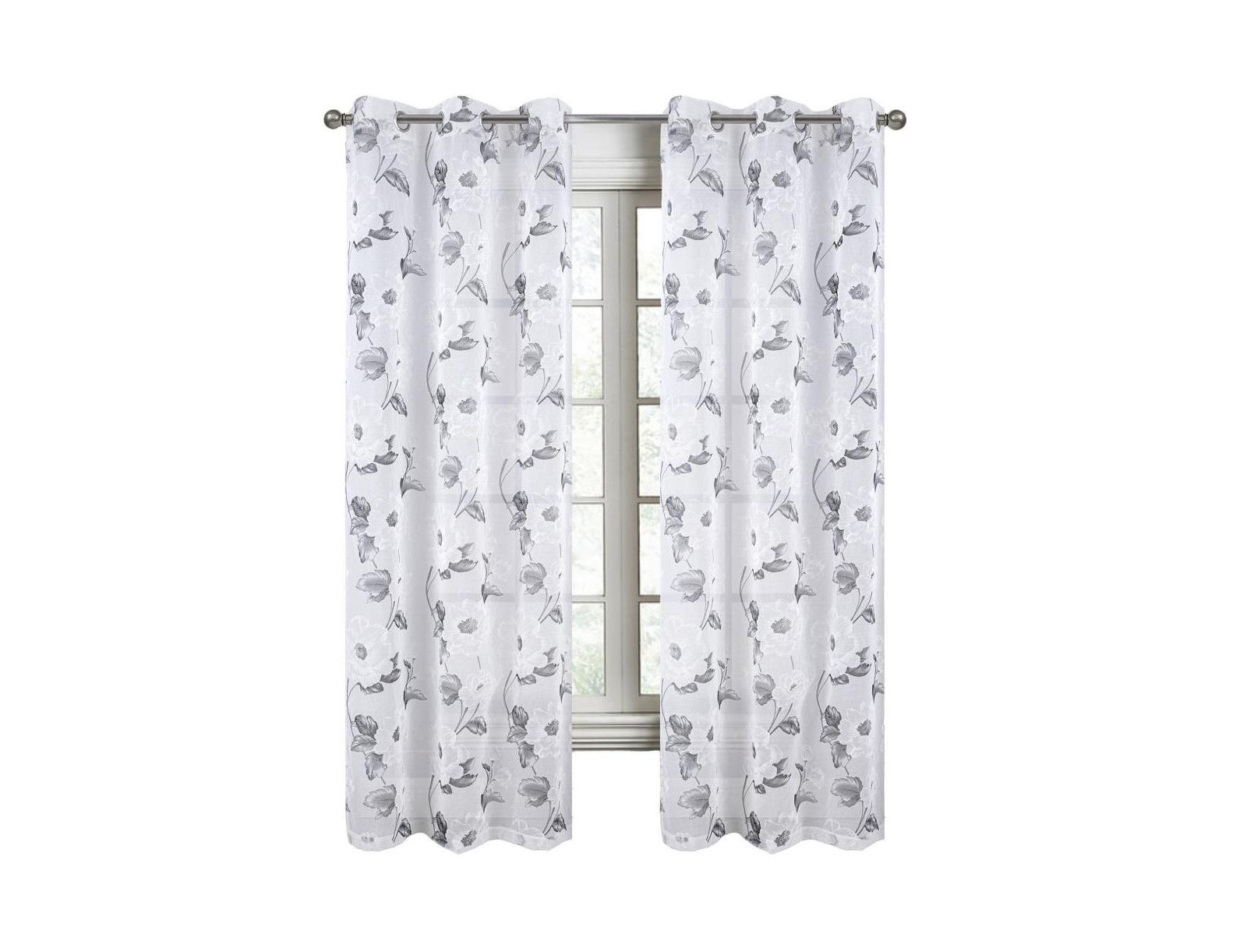 RT Designers Collection Jillian Rubber Doily Grommet Light Filtering Window Curtains for Bedroom 54" x 95"