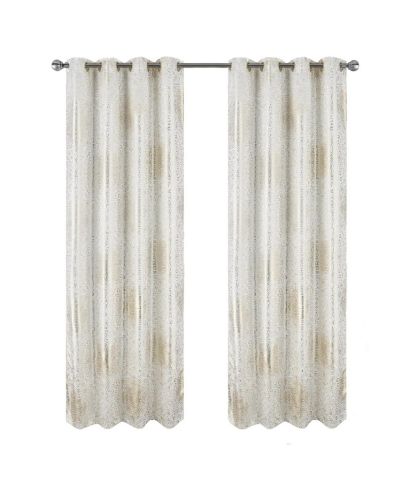 RT Designer Collection Helena Halo Foil Blackout Luxurious Decorative Grommet Curtain Panel 54" x 90