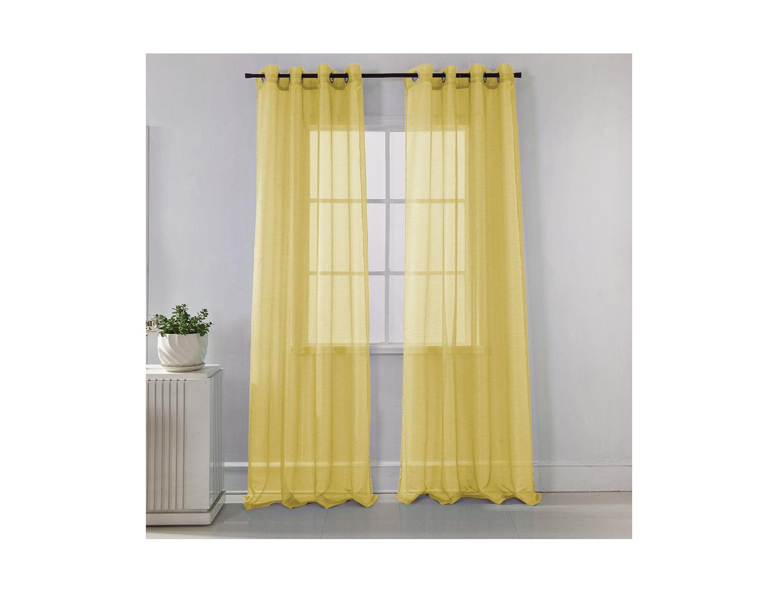 Штора RT Designers Collection Ramallah Lonnie Grommet Lemon 54x90"