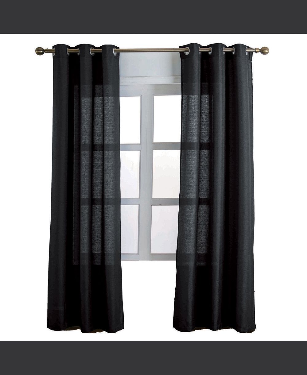 Штора RT Designers Collection Cole Textured Grommet Room Darkening 54" x 84" Black