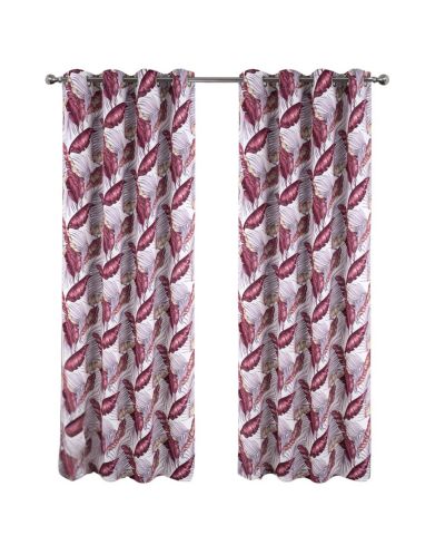 RT Designer Collection Brazil Printed Blackout Luxurious Decorative Grommet Curtain Panel 54" x 90" Burgundy