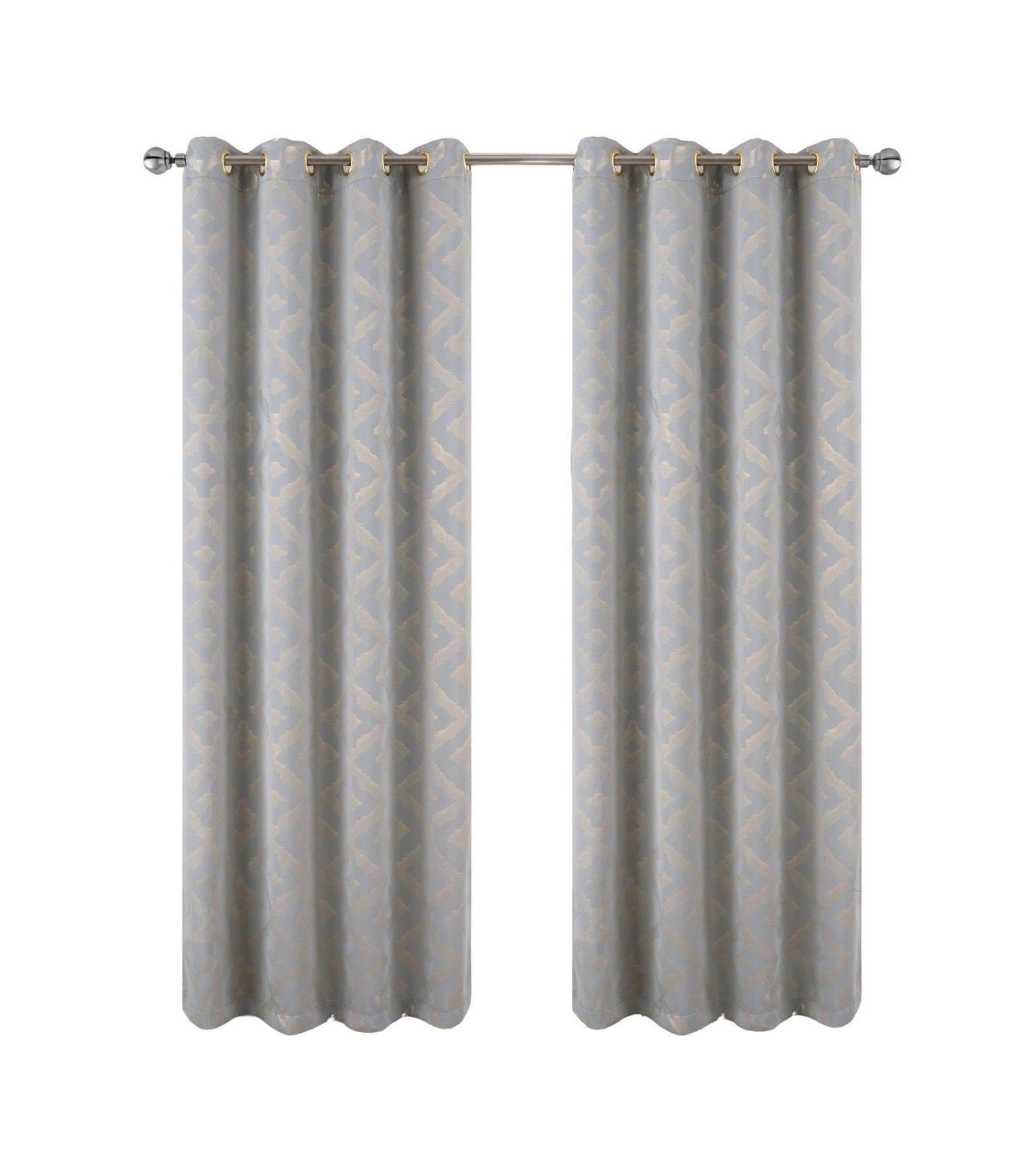 Декоративная портьера RT Designer Collection Heathrow Halo Blackout с люверсами 54" x 90" серебристая