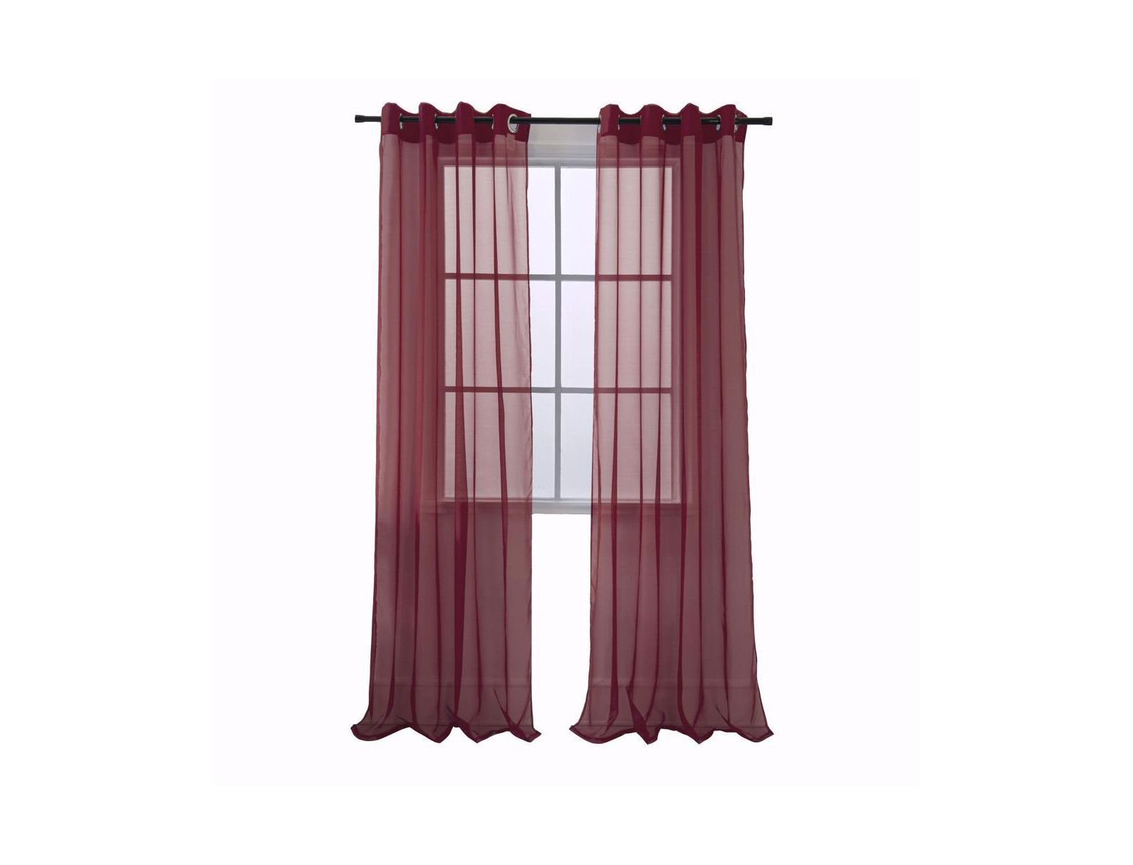 Штора RT Designers Collection Cara One Sheer Grommet Light Filtering, 54" x 90", Burgundy