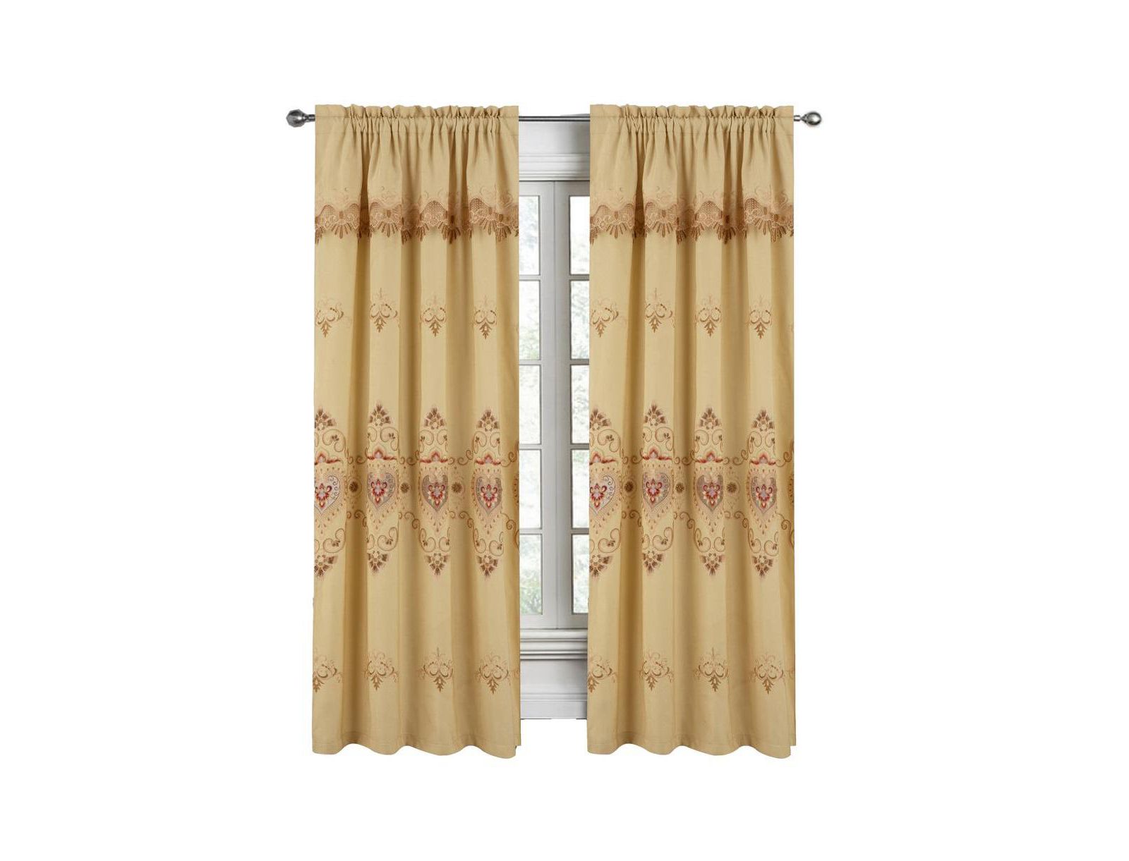 Шторы RT Designers Collection Bonnie Macrame, 52" x 84", золото