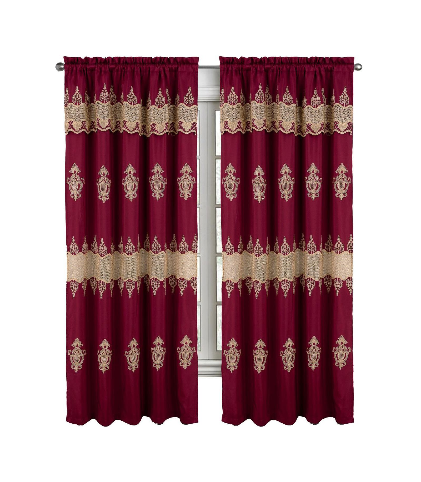 Штора RT Designers Collection Debbie Macrame Construction 3" Rod Pocket 54" x 90"
