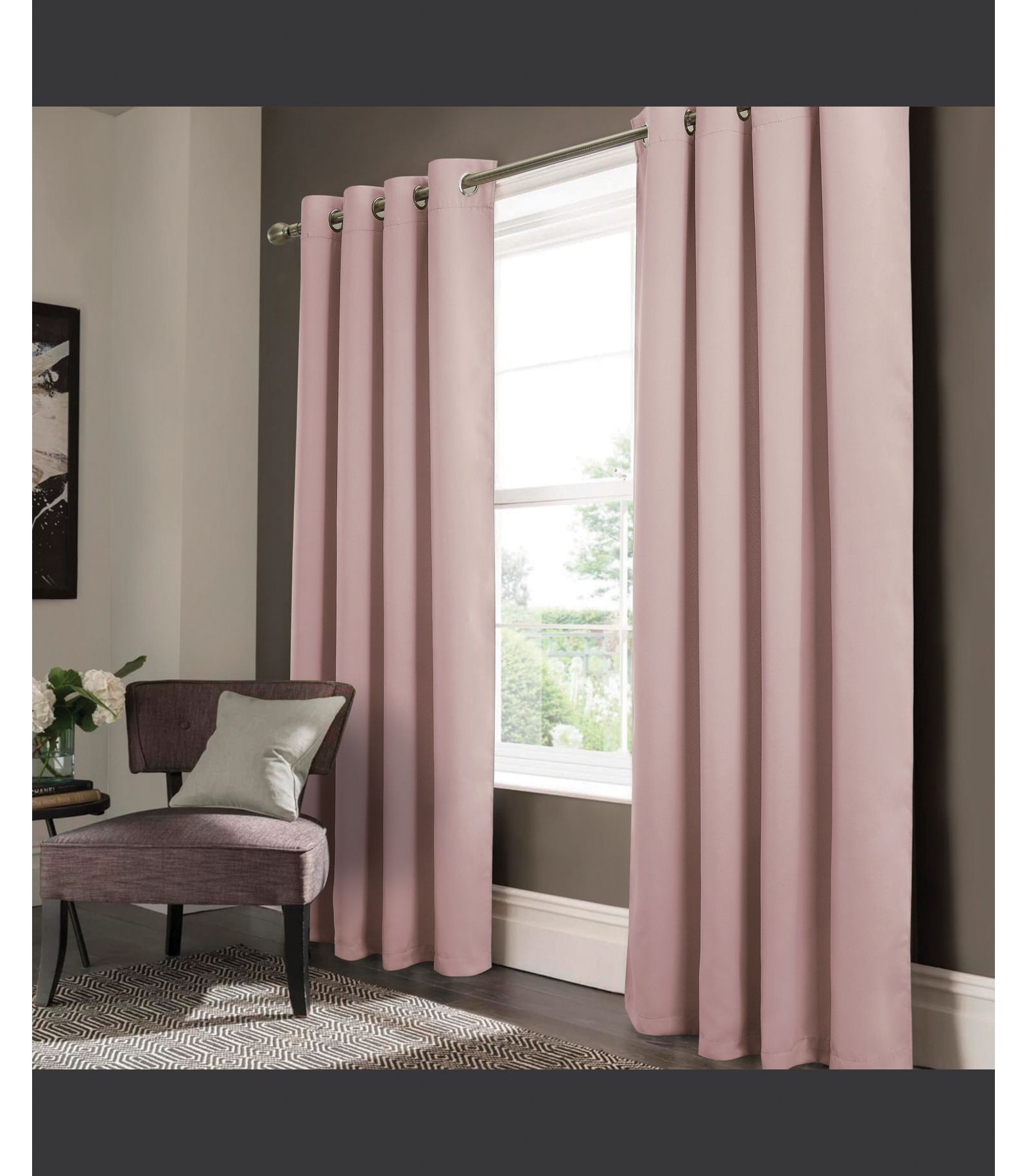 Штора RT Designers Collection Anchorage Blackout с люверсами, 54" x 84", Blush