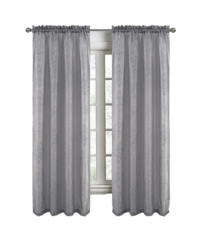 RT Designers Collection Andrea Emb Metallic Doily Rod Pocket Room Darkening Curtain Panels for Bedroom 54" x 95"