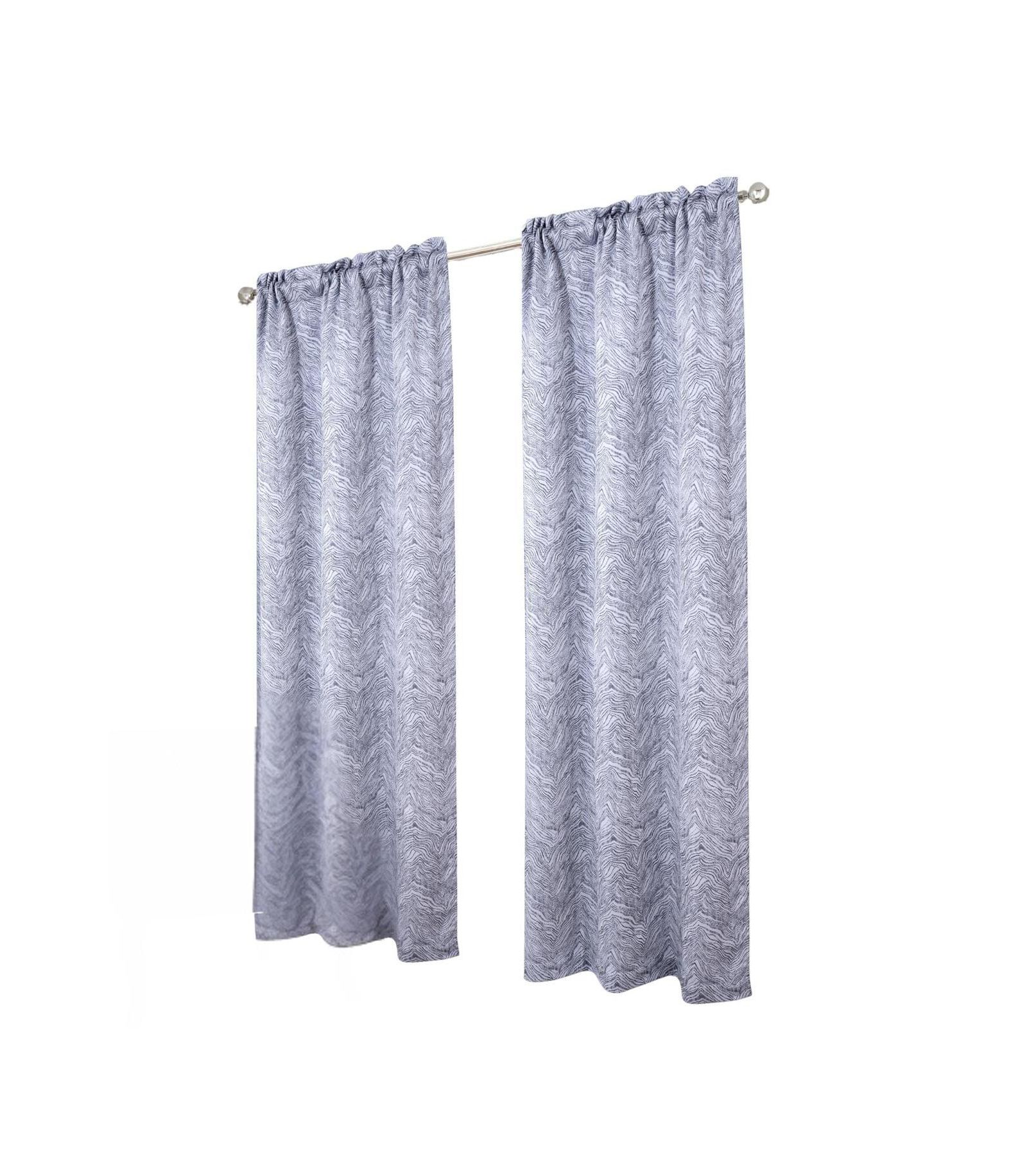 RT Designer Collection Crystal Jacquard Rod Pocket Foam Back Luxurious Modern Design Curtain Panel 54" x 84" Charcoal