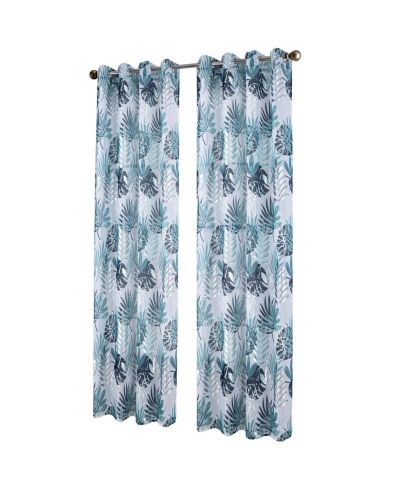 RT Designer Collection Fern Foil Printed Doily Luxurious Decorative Grommet Curtain Panel 54" x 90" Wedge