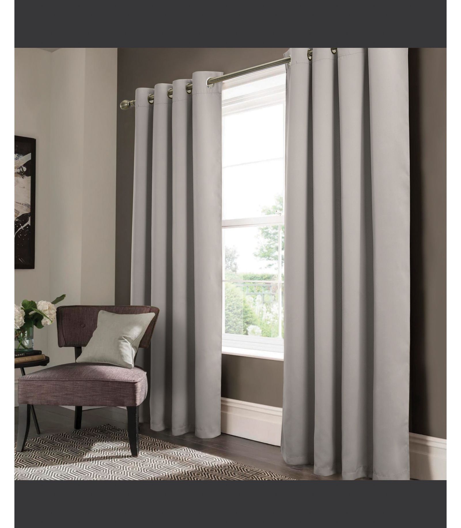 RT Designers Collection Anchorage шторная панель с люверсами, блэкаут, Silver, 54" x 84"