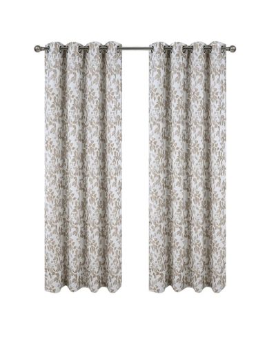 RT Designer Collection Brent Jacquard Luxurious Decorative Grommet Curtain Panel 54" x 84" Taupe