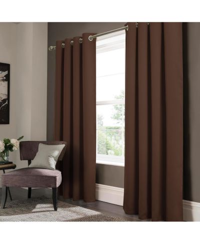 RT Designers Collection Anchorage Blackout Grommet Curtain Panel 54" x 84" Chocolate