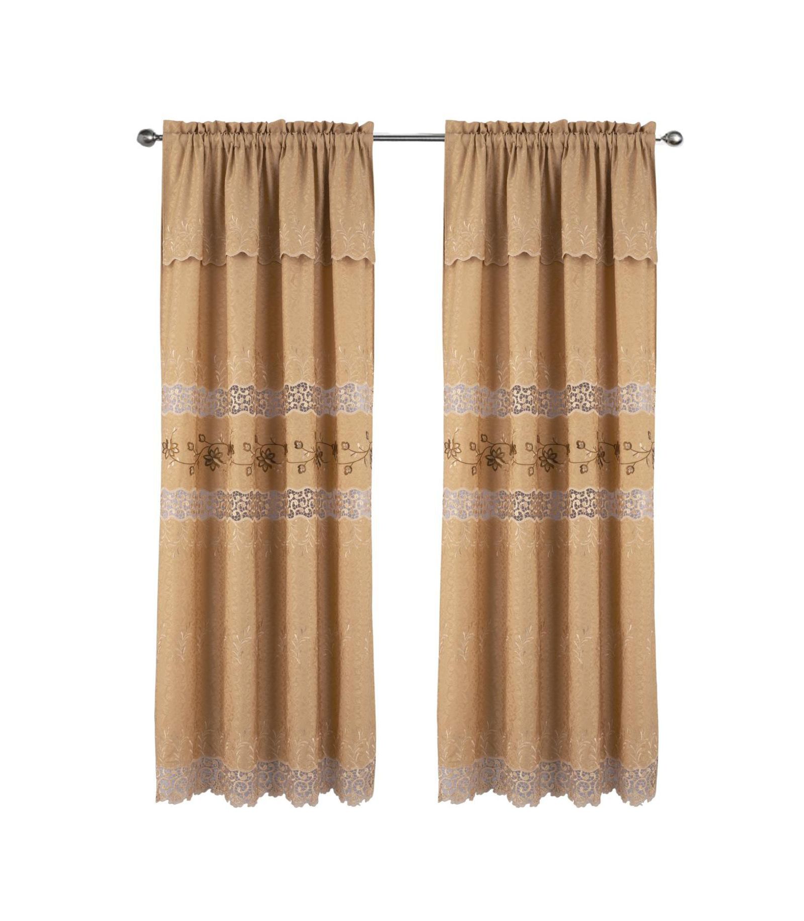 Штора RT Designer Collection Antonia Macrame роскошная декоративная 54" x 84" Gold