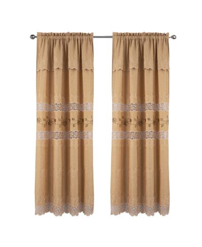 Штора RT Designer Collection Antonia Macrame роскошная декоративная 54" x 84" Gold