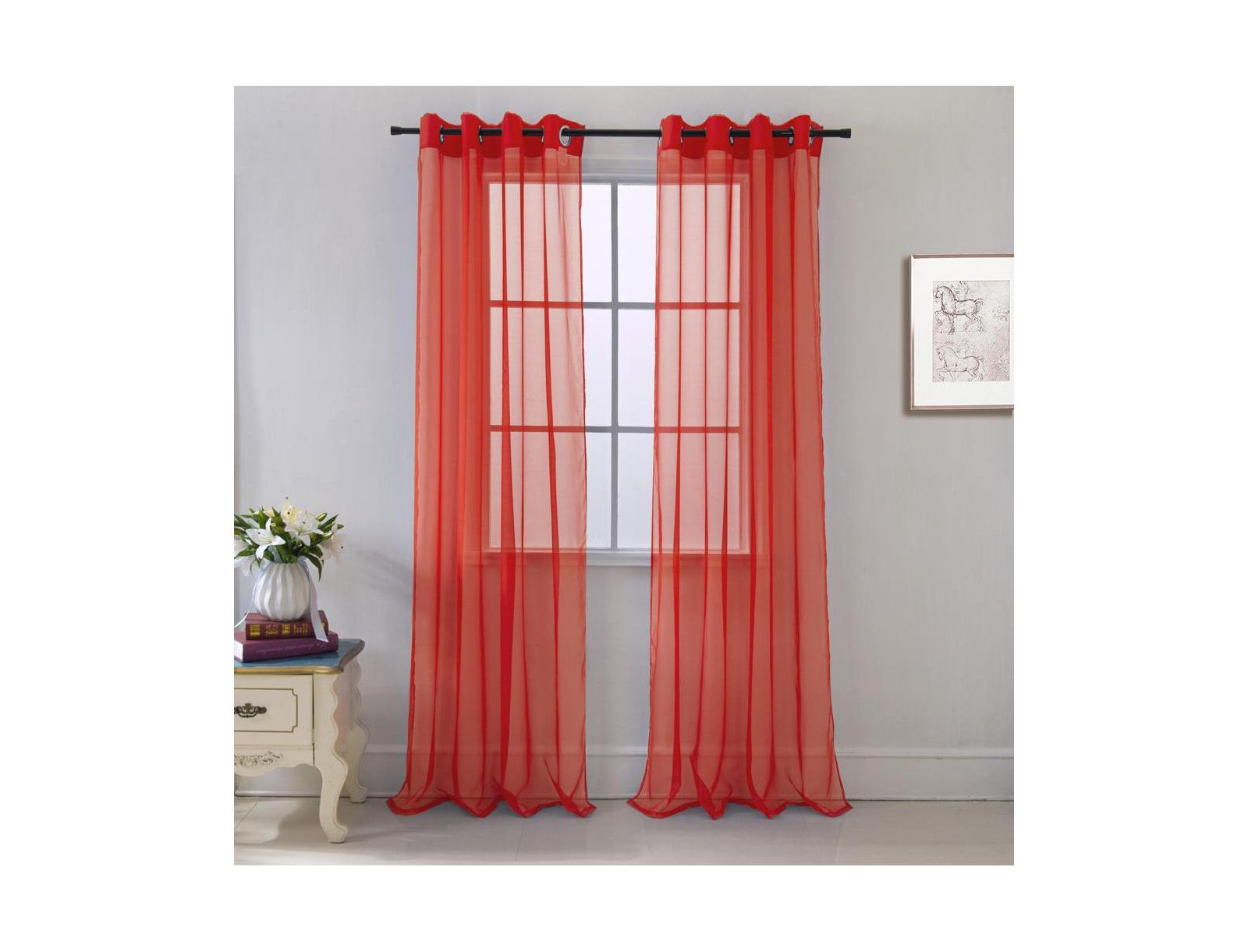 RT Designers Collection Cara One Sheer Grommet Light Filtering Curtain Panel 54" x 90"