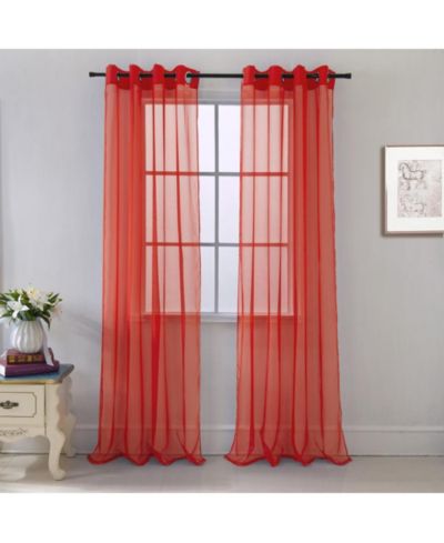 RT Designers Collection Cara One Sheer Grommet Light Filtering Curtain Panel 54" x 90"