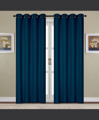RT Designers Collection Kennedy Elegant Design Grommet Curtain Panel Navy