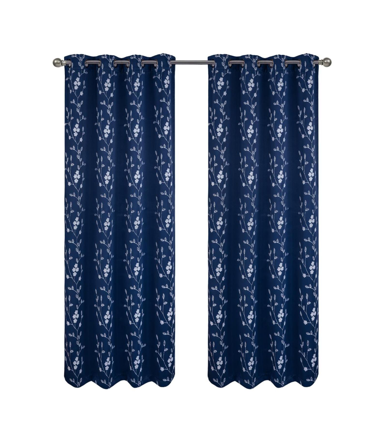 RT Designers Collection Lilian Embroidered Blackout Luxurious Decorative Grommet Curtain Panel