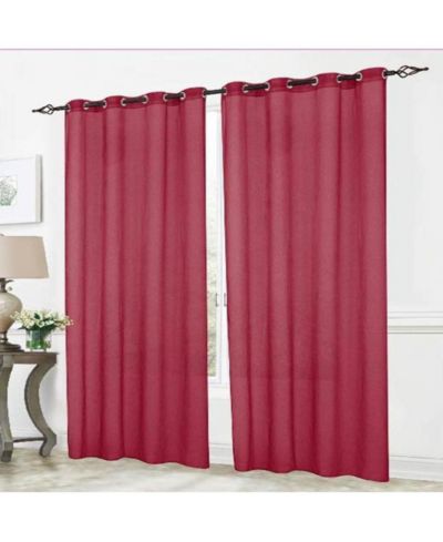 Тюлевая занавеска RT Designers Collection Cara Sheer Voile Grommet 54" x 84" Burgundy