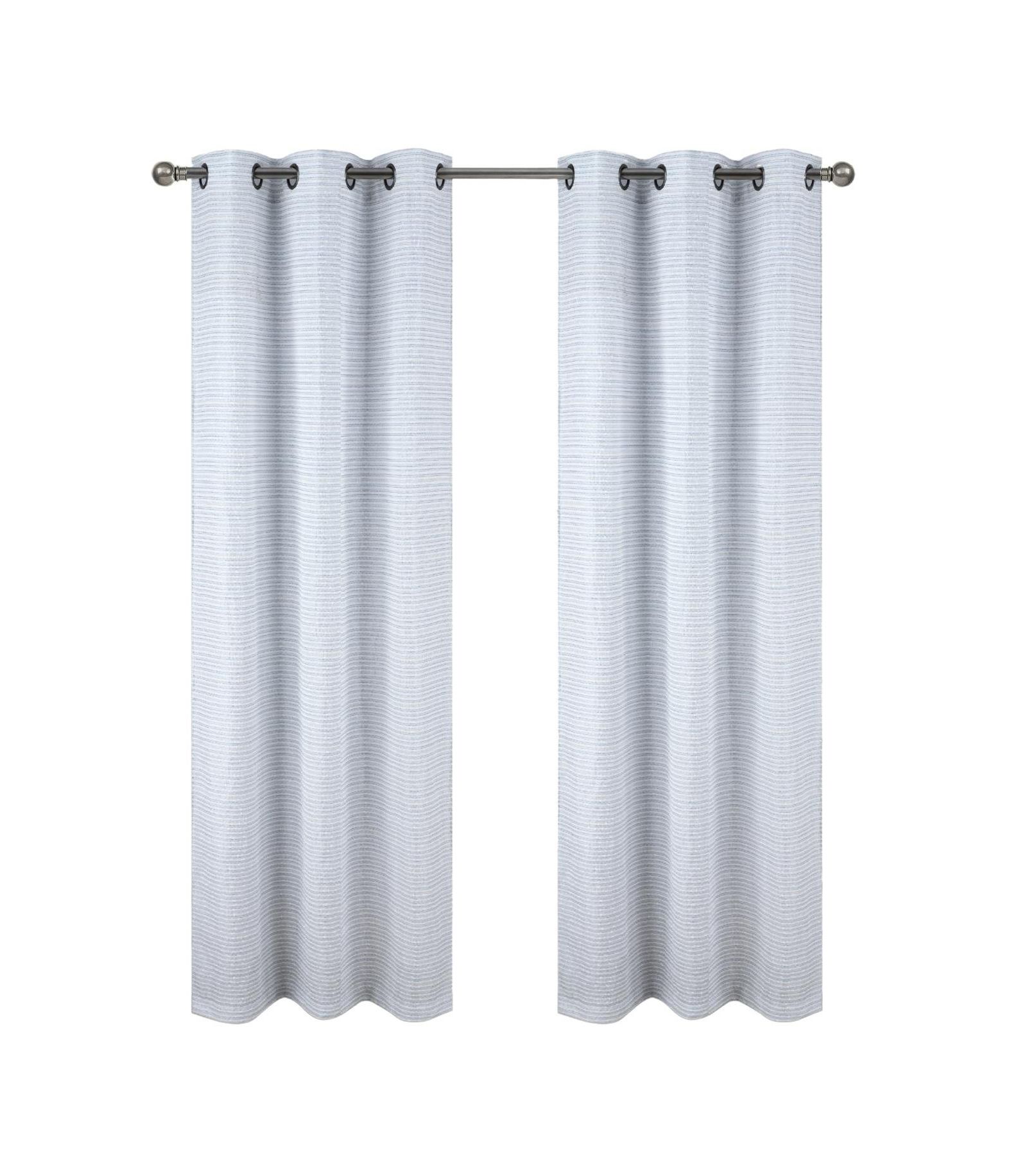 RT Designer Collection Barnet Jacquard Luxurious Decorative Grommet Curtain Panel 54" x 84" Blue