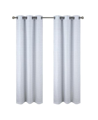 RT Designer Collection Barnet Jacquard Luxurious Decorative Grommet Curtain Panel 54" x 84" Blue
