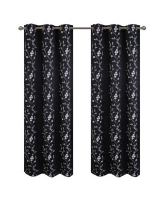 RT Designers Collection Lilian Embroidered Blackout Luxurious Decorative Grommet Curtain Panel 54" x 95"
